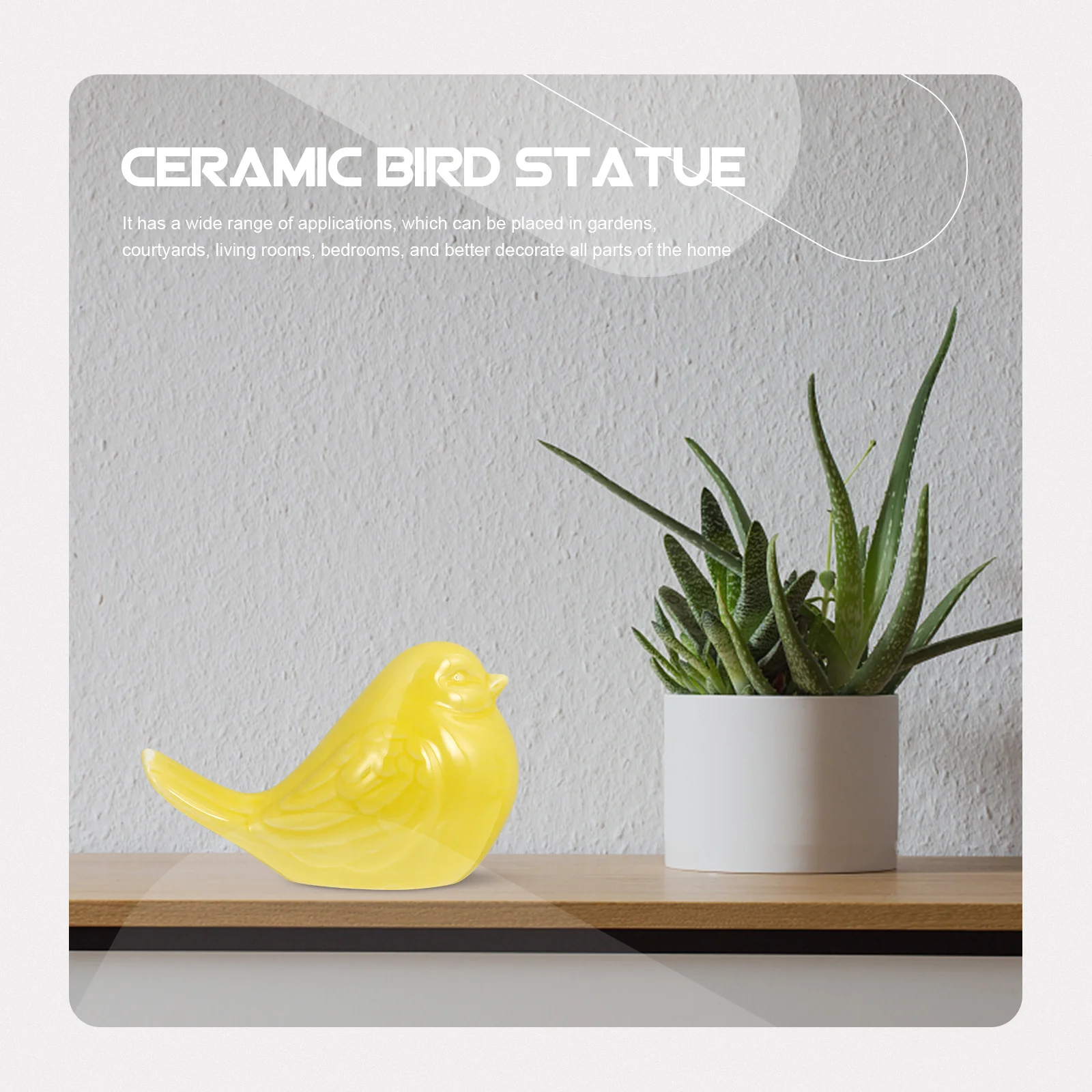 

Blue Glazed Ceramic Bird Ornament Creative Small Yellow Porcelain Bird Home Garden Desktop Decor Ceramic Birds Figurine