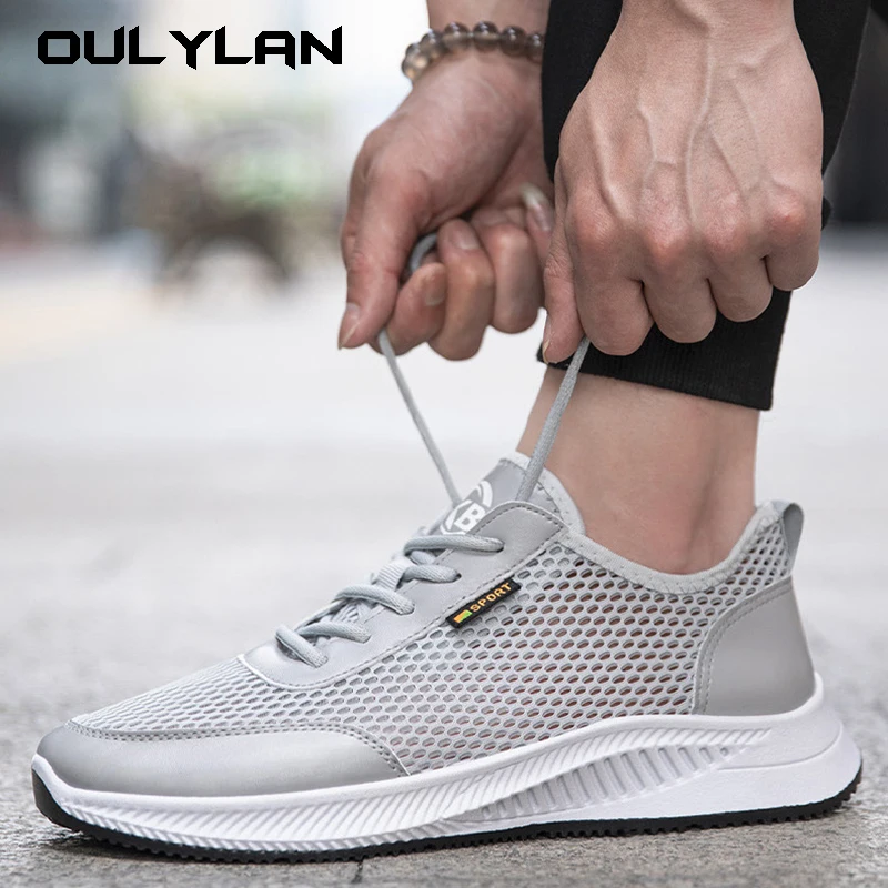 

Summer Men's Sneakers Outdoor Breathable Thin Mesh Shoes Soft Soles Student Running Shoes Casual Comfortable Hollow Sports Shoes