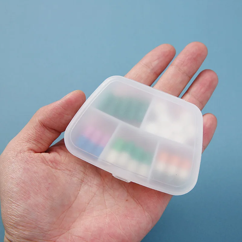 5 Grids Travel Pill Organizer Moisture Proof Pills Box for Pocket Purse Daily Pill Case Portable Medicine Vitamin Container