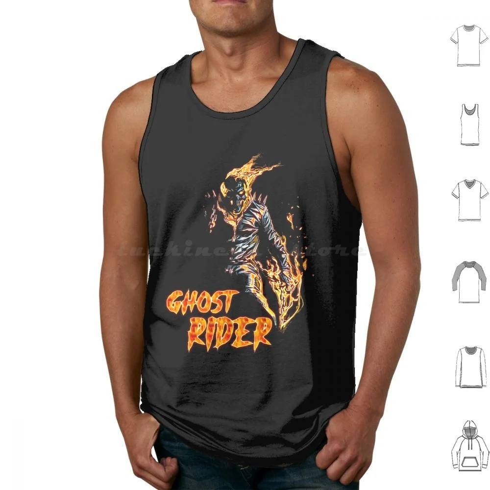 

Безрукавка Gh0st Rider / Skull In A Fire, жилет без рукавов, юмор, Ghostrider, модный смешной Призрачный Гонщик