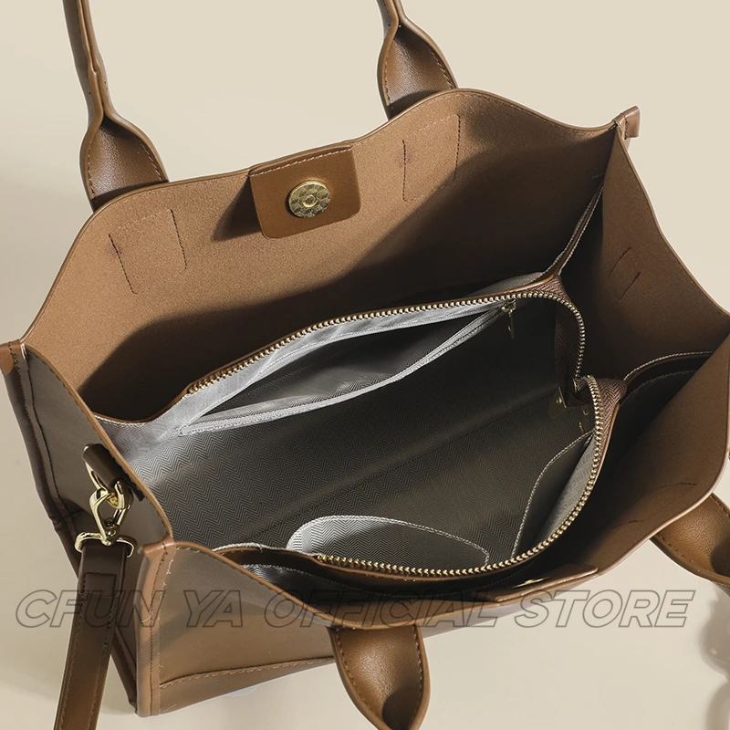 CFUN YA Fashion Luxury Women Tote Bag Large PU Leather Female Shoulder Cross Bags Travel Messenger Handbag Sac a Mains Femme image 5
