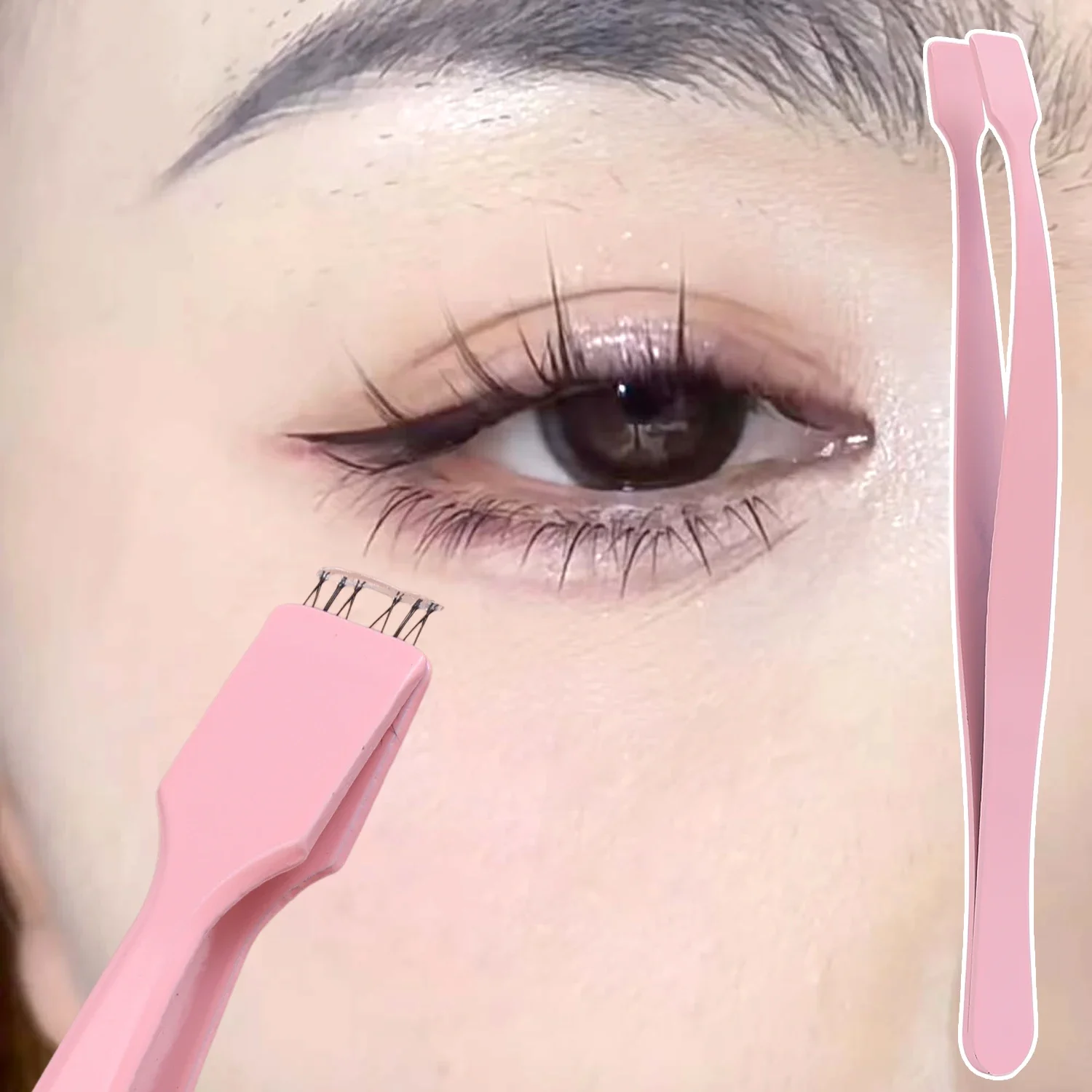 1/4pcs 휴대용 하단 속눈썹 핀셋 전문 고정밀 특수 눈 핀셋 DIY 속눈썹 애플리케이터 메이크업 도구