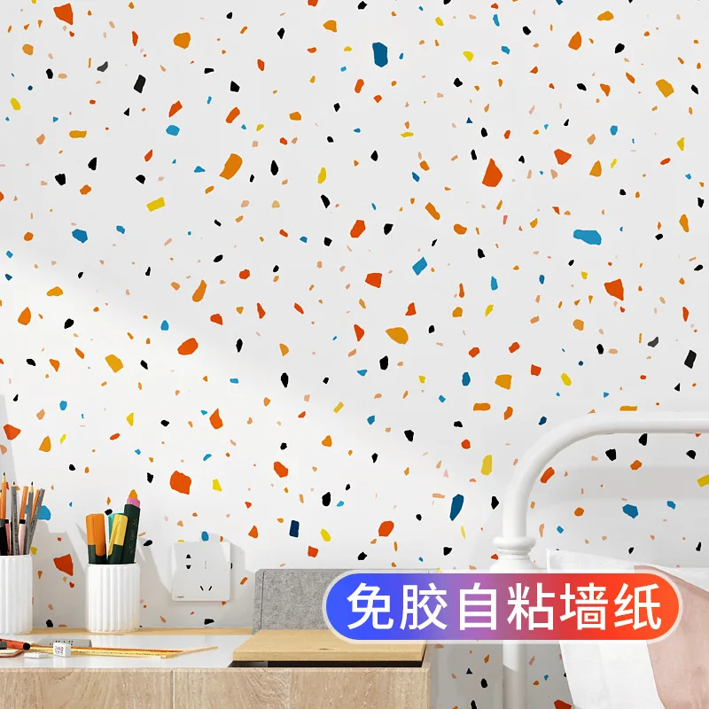 Scandinavian Self Adhesive Waterproof Moisture Resistant Wallpaper for Bedroom Fresh Style Thickened Diatomaceous Earth Home