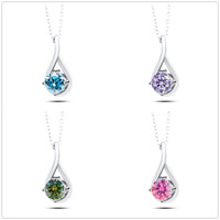 Sparkling 6.5mm 1ct AAA Grade Round Cut Moissanite Pendant  S925 Silver Minimalist female Moissanite Necklace 2025 best seller