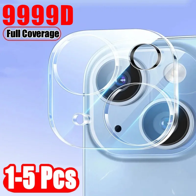 1-5Pcs Full Cover Camera Lens Protector For iPhone 11 12 13 14 15 Pro Max Mini XS Max Protective Glass For12Mini 13Mini 14ProMax