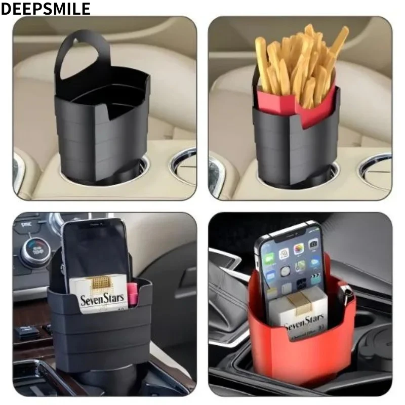 Car French Fries Holder with Ketchup Holder Seasoning Box Car Mobile Phone Storage Rack Car Snack Box Cup Interior Accessories