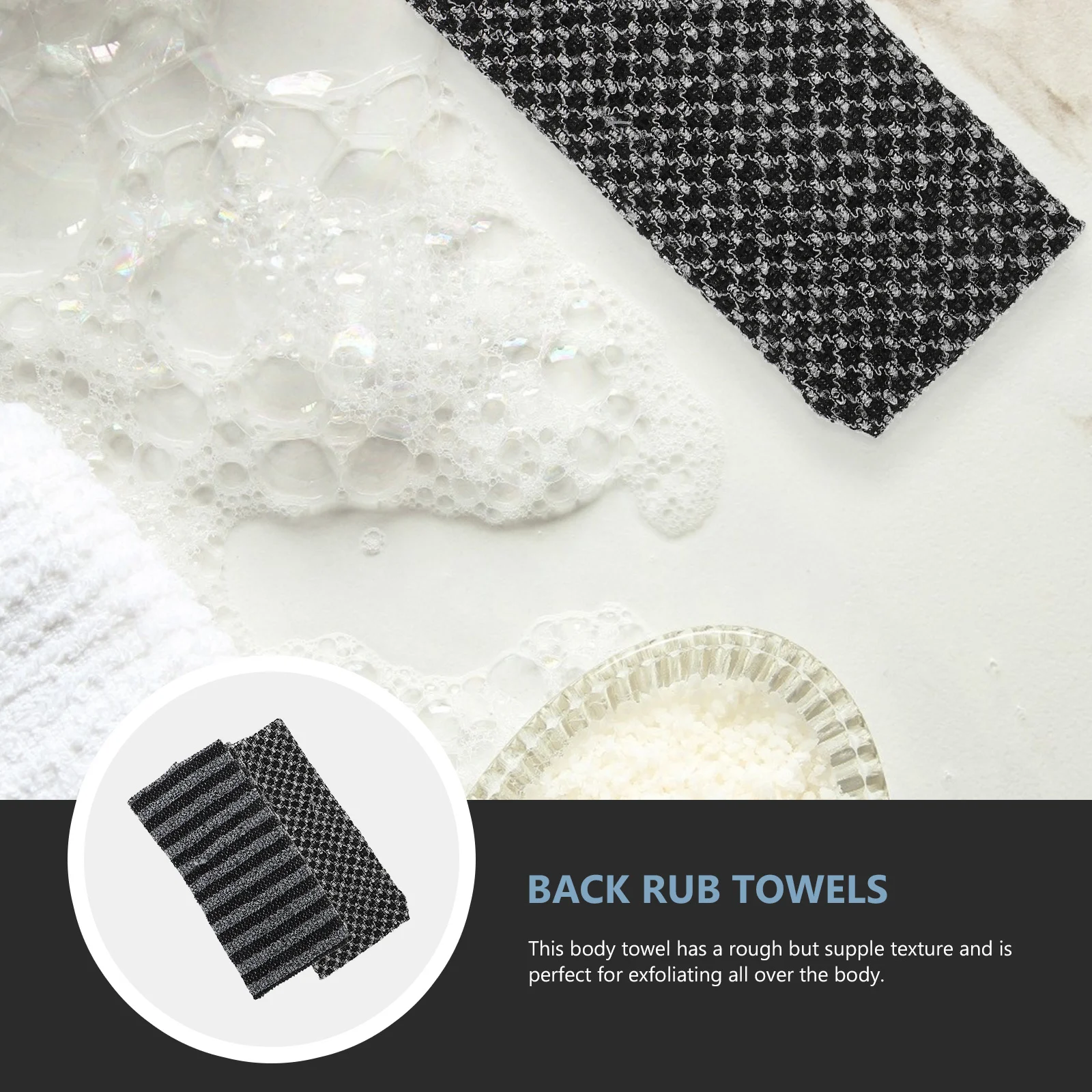 

2Pcs Exfoliating Back Scrubbers Bath Towels Thick Double-Sided Body Skin Cleaning Tools Shower Exfoliating Back Rub Towels