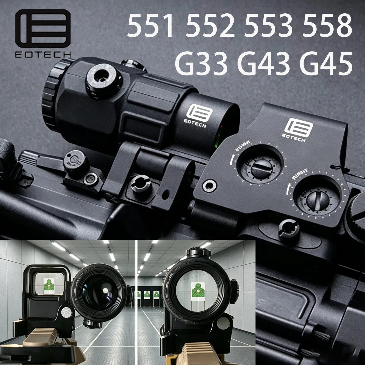 Eotech Holographic Red Dot Sight 558 551 552 553 G33 G43 G45 Sight Fixed 3X 5X Magnifier Riflescopes 20mm Rail Optics Scope