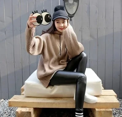 

Loose Women's Autumn Winter Hoodie Knitwear Casual Style Korean Version Student New Model Full Sleeve Crew Neck