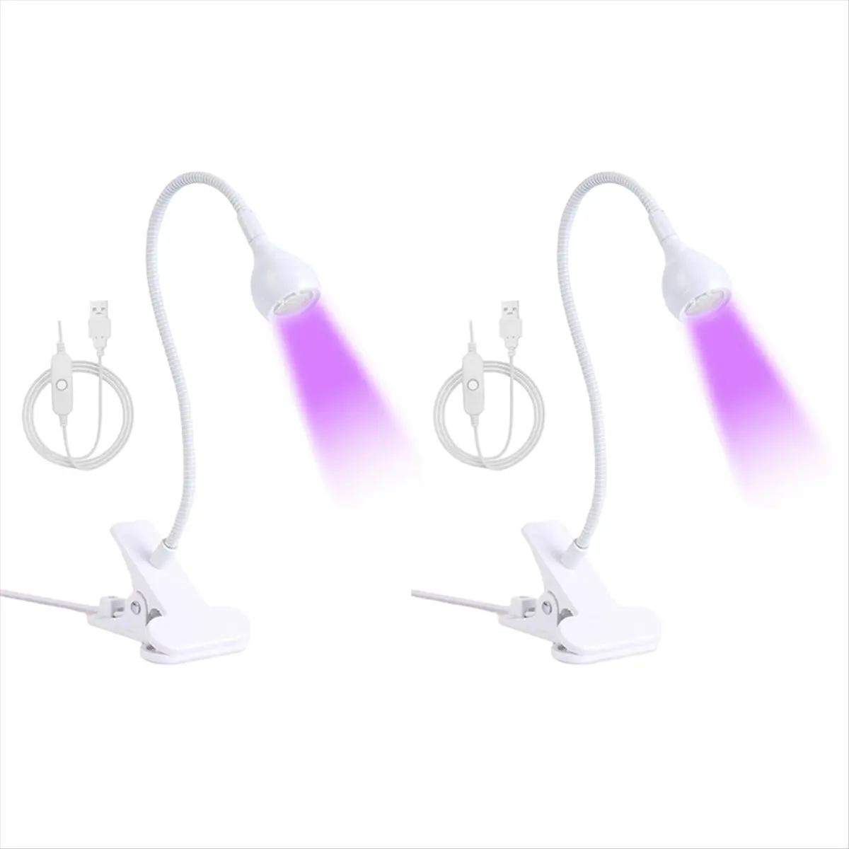 A20M Mini UV Lamp, LED Curing Lamp with Flexible Gooseneck Clip, Portable Small Nail Art UV Lamp for Resin Curing Nail Art