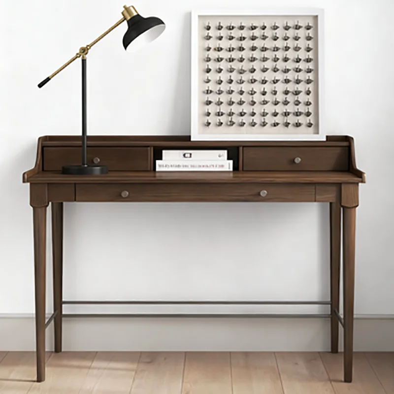 

Vintage Retro Vanity Table Aesthetic Elegant Rustic Wooden Vanity Table Classic With Drawers Meuble De Rangement Furniture