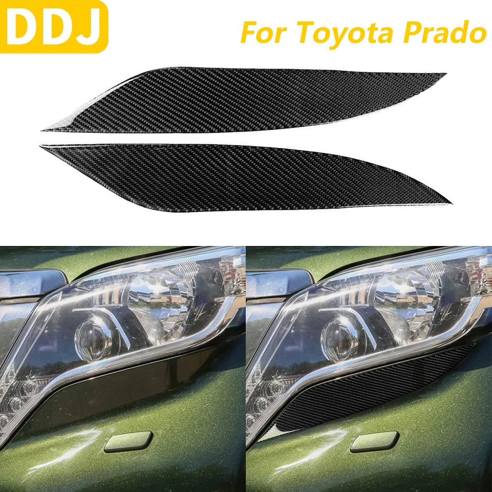 

Для Toyota Land Cruiser Prado 2014-2017 углеродное волокно передняя фара веко брови панель крышка отделка автомобильные аксессуары наклейка