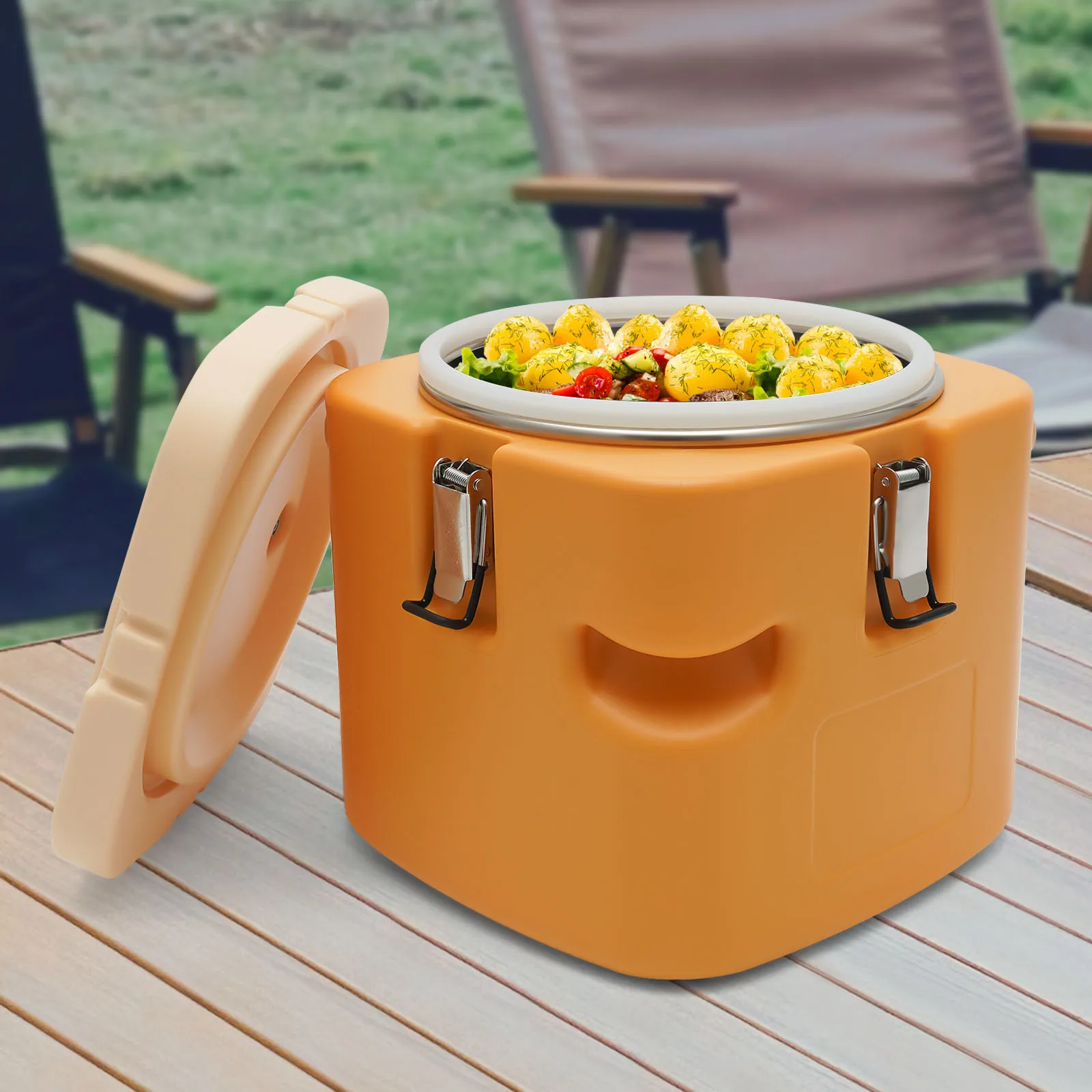 

30*30*29 см 9,5 л коммерческий подогреватель еды желтый изолированный контейнер для супа изолированные контейнеры для супа с вентиляционным клапаном