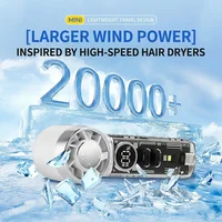 Mini ventilateur portatif amélioré à forte puissance de ventilation et compresse froide - Recharge USB, vitesse réglable / Moteur haute vitesse 4