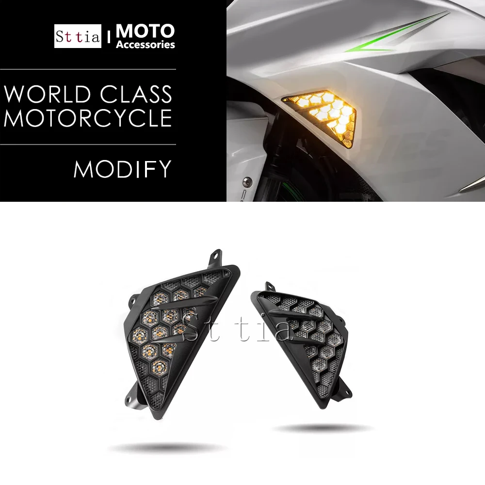 

Новые светодиодные передние указатели поворота для мотоциклов NINJA 500, NINJA 400, NINJA 300, NINJA 250 (2013-2025)