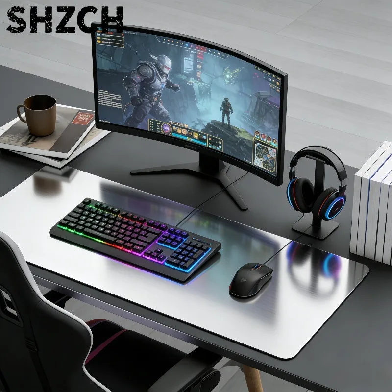Ultra Thin Stainless Steel Mouse Pad Waterproof Keyboard Storage Hard Surface Rugged Gaming Mat for Laptop Keyboard Accessories