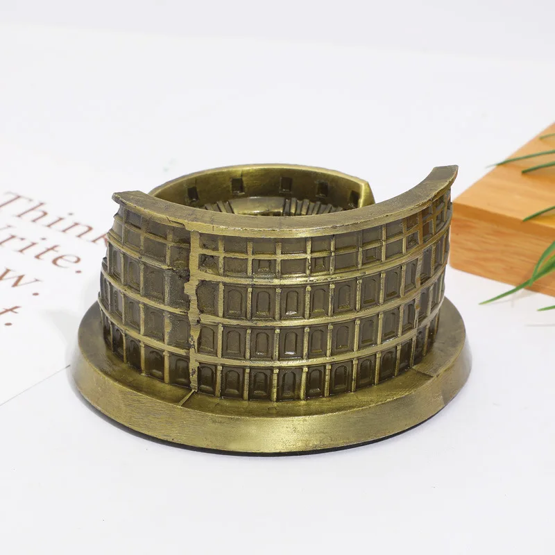 The Roman Colosseum Metal Model Italy Ancient Landmark Building Model Tourist Souvenir Home Room Desk Decoration Accessories