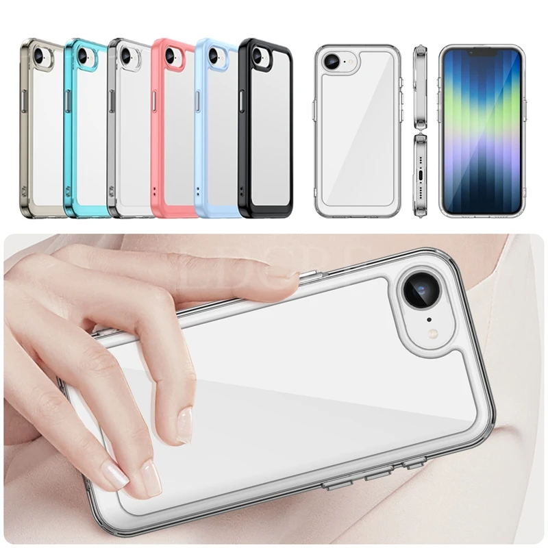 For iPhone 16e Case Luxury Silicone Clear Bumper For iPhone 16 e Case TPU Shockproof Phone Case For iPhone 16e Cover