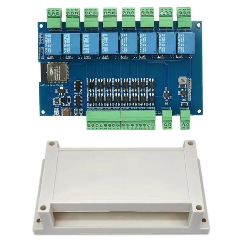 AS95-ESP32 Modbus 8-Channel Relay Switch Module DC 9-24V, WIFI Bluetooth Development Board Relay Optocoupler Isolation Module