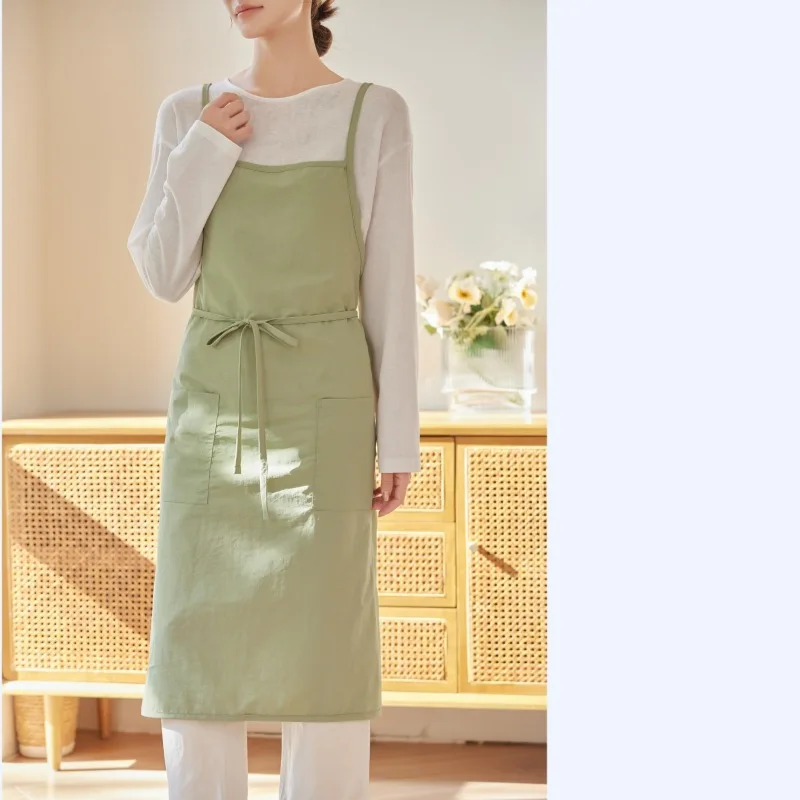 Korean Style Japanese Design Waterproof Oil-Resistant Kitchen Apron for Home Work Manicure Bread Flow Arrangement Milk Tea Shop