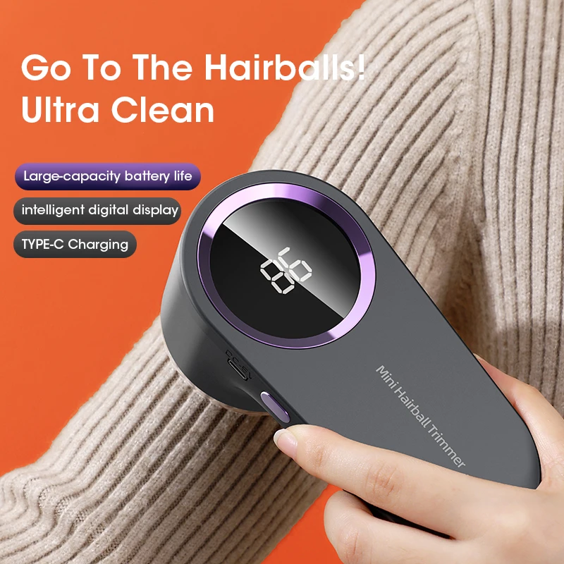 

Portable Electric Lint Remover for Clothing Rechargeable Fabric Shaver with LED Display Fuzz and Pellet Remover