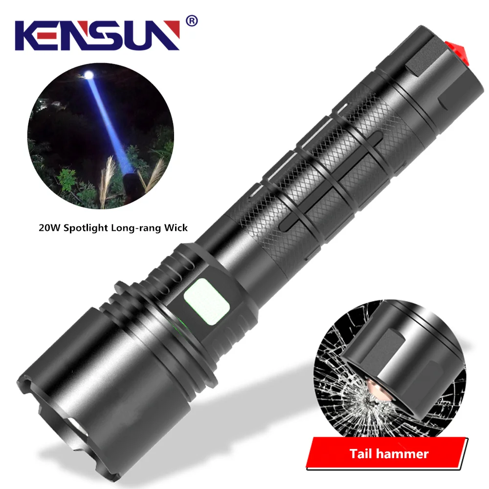 

Strong Light Long Range LED Flashlight USB Charging With 26800 Lithium Battery Outdoor Telescopic Zoom Camping Torch