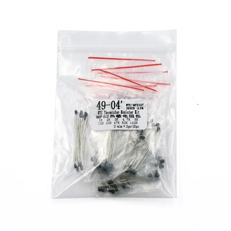 Thermistor Assortment Kit NTC Temperature Sensor 1K-100K B Value 3950 MF52