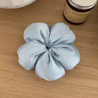 Korean Oversized Blue Flower Scrunchie Headdress Women Girls Trendy Design Rubber Elastic Hair Band Vacation Hair Accessories - Image 6