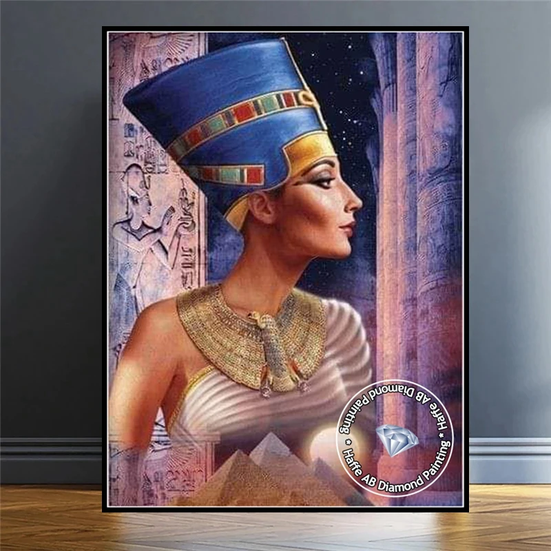 Egyptian Queen And Bastet Diamond Painting AB Drills Art Ancient Egypt Nefertiti Portrait Embroidery Cross Stitch Home Decor