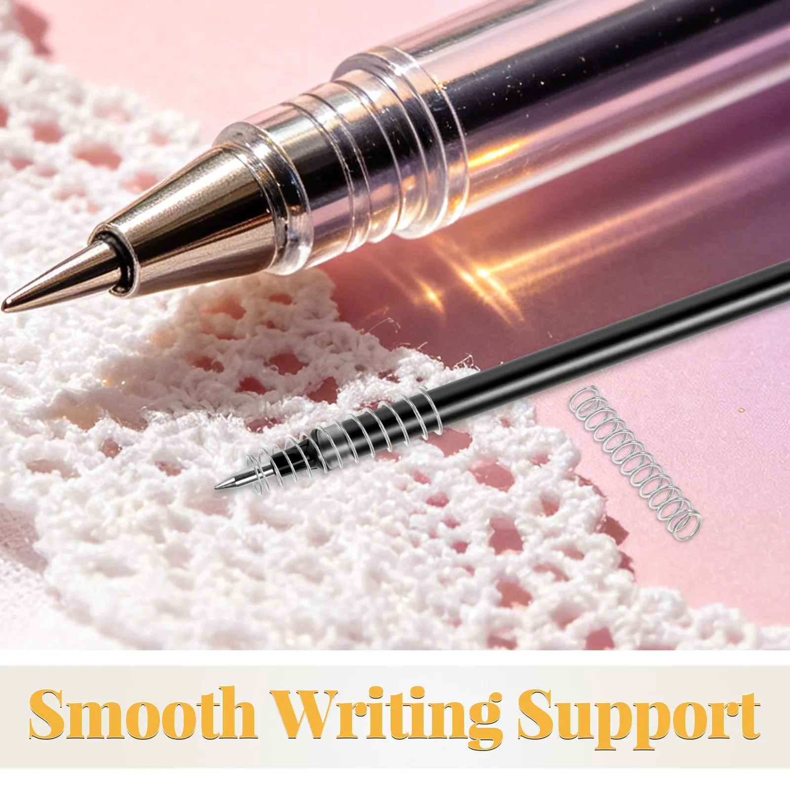 50Pcs Ballpoint Pen Compression Springs Stainless Steel 0.4mm Wire Dia 4Mm Od 25Mm Length Replacement Springs for Retractable