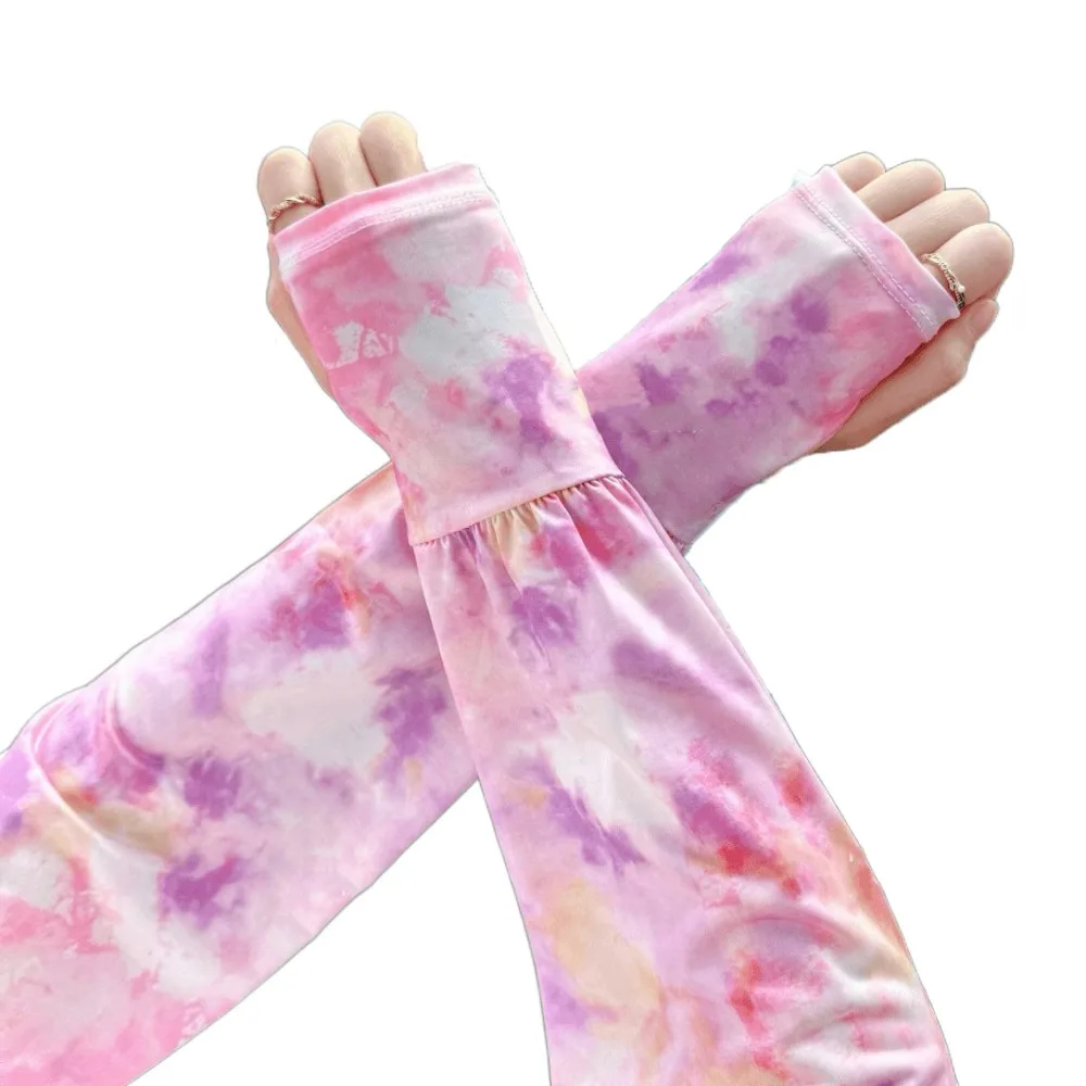 

Милый галстук с длинными ледяными шелковыми рукавами в этническом стиле, защита от солнца, солнцезащитные чехлы на руку, тонкие ледяные рукава, велосипедные перчатки, летние