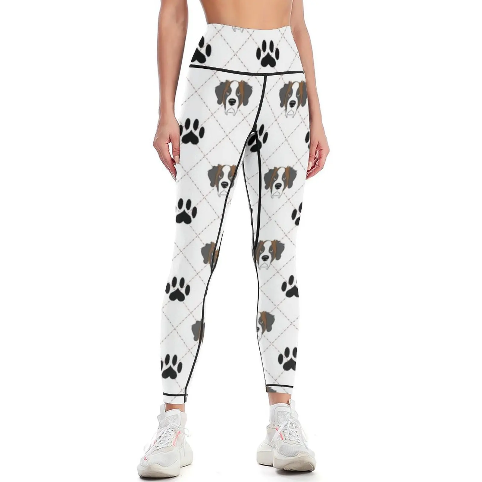 Saint Bernard Plaid Leggings jogging pants Women's gym Womens Leggings