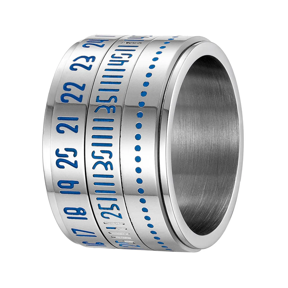 

Luminous Digital Ring Personality Titanium Steel Men Rotatable Creative Rotating Finger