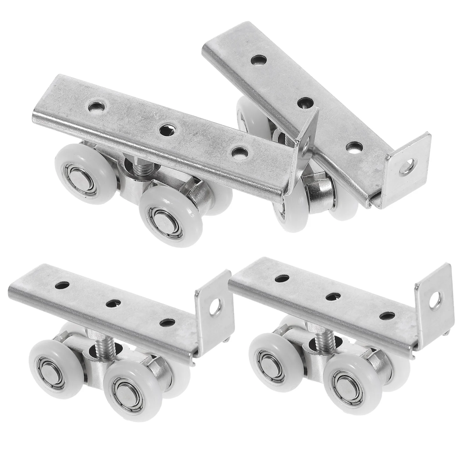 

2Sets Noise Reduction Sliding Door Pulley Sturdy Stainless Steel Roller for Closet Bathroom Glass Doors Cabinet Wardrobe Hanging