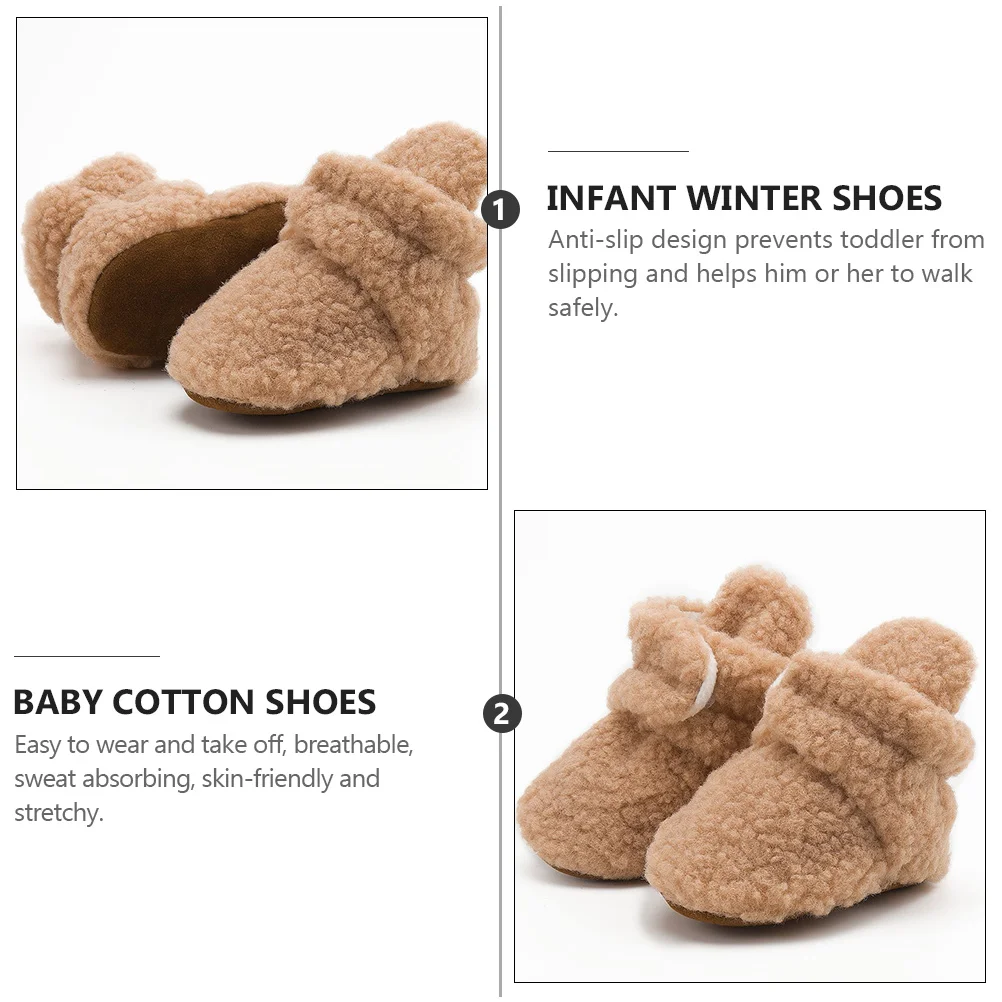 

1 Pair Winter Baby Warm Booties Girls Boys Home Soft Sole Prewalkers Anti Slip Cotton Newborn Infant Thickened Warm Shoes