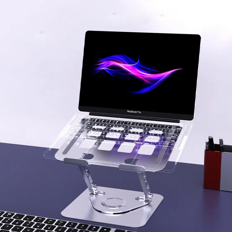 360 Rotating Carbon Steel Laptop Stand Multi Hole Cooling Ergonomic Desk Notebook Riser