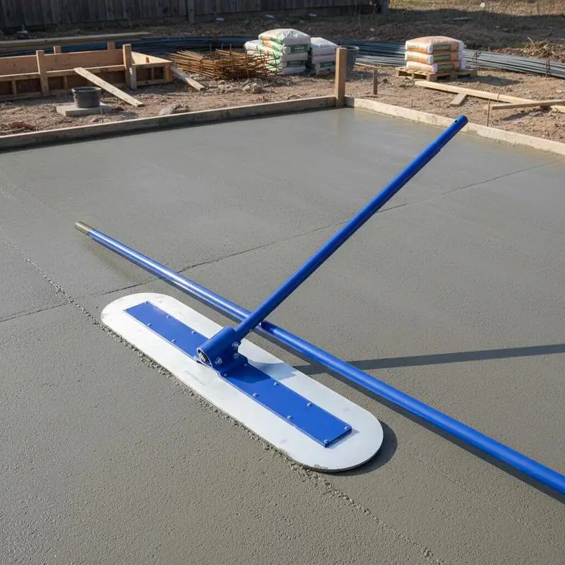 

Magnesium Trowel Board 120 x 18.5 CM For Road Construction Bridge Paving Floor Leveling, 4 Aluminum Alloy Detachable Handles Round End Design Cement Finishing Tool