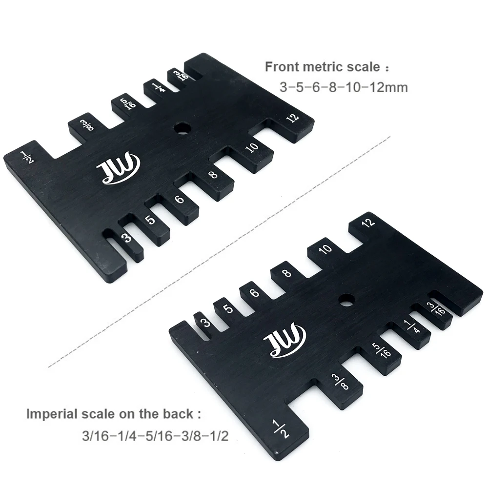 Metric and Imperial Tenon Caliper Card Gauge Woodworking Router Saw Table Machine Measuring Tool Ruler