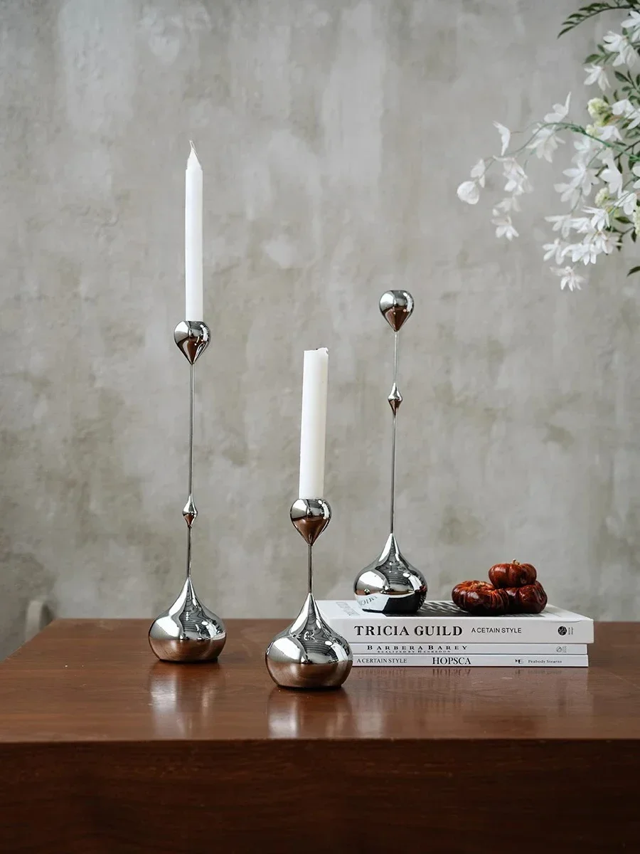 Luxury Stainless Steel Candle Holders Metal Candlesticks for Home Decoration Room Decor Dinner Table Decoration Gifts