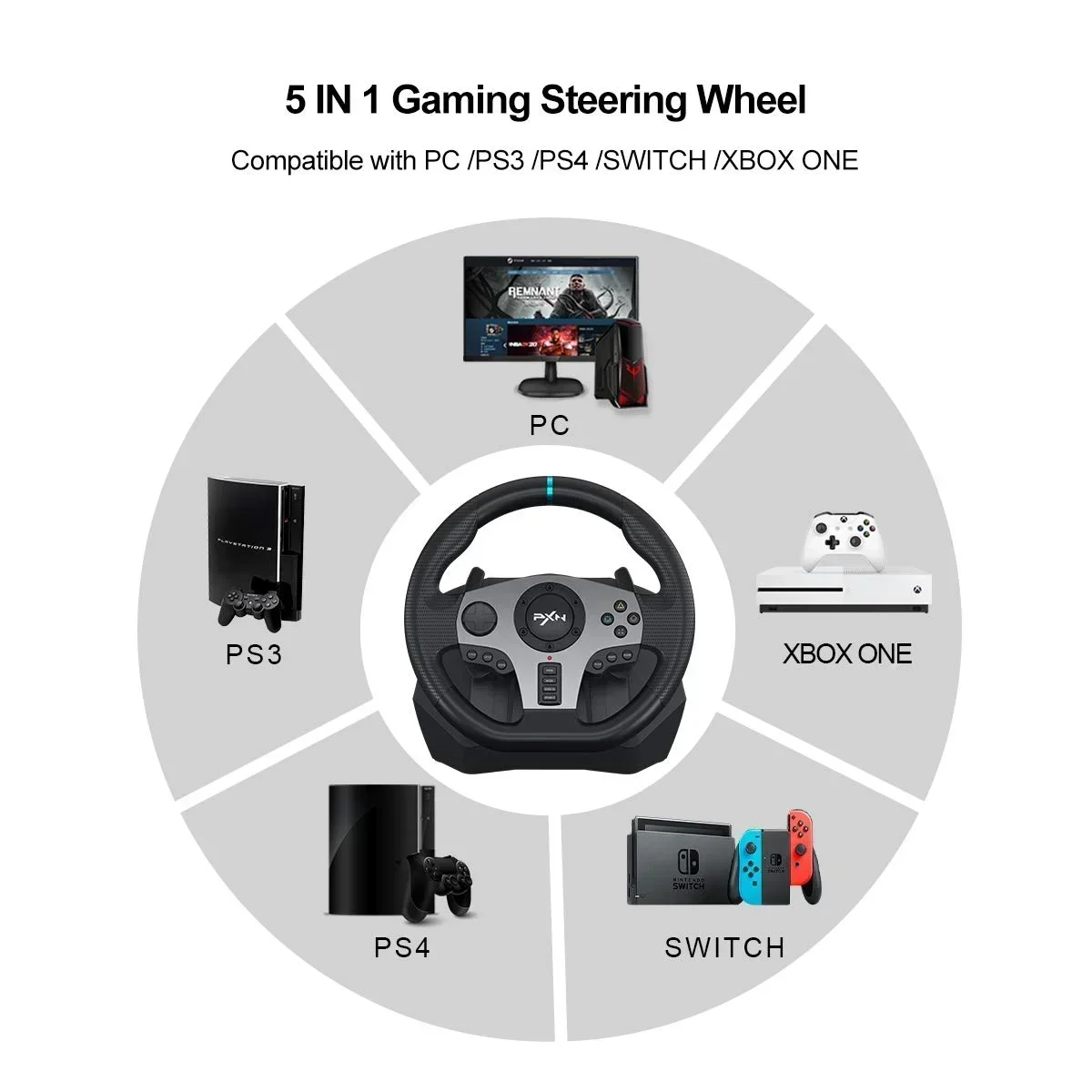 PXN V9 Gaming Racing Wheel Simracing Game Racing Wheel For PS4/PS3/Xbox One/PC Windows/Nintendo Switch/Xbox Series S/X 270°/900°