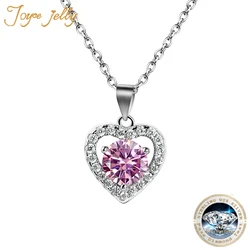 JoyceJelly 17 Color 1CT Moissanite Necklace 100% 925 Sterling Silver Heart Shape Pendant Wedding Fine Jewelry Wholesale Price