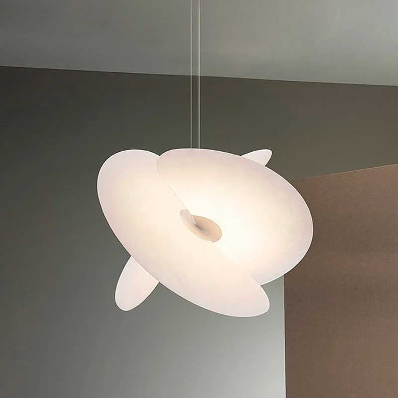 Creative Personality Art Curve Design Living Room Bedroom Restaurant Duplex Designer Silk Fabric Chandelier Eye Protection LED