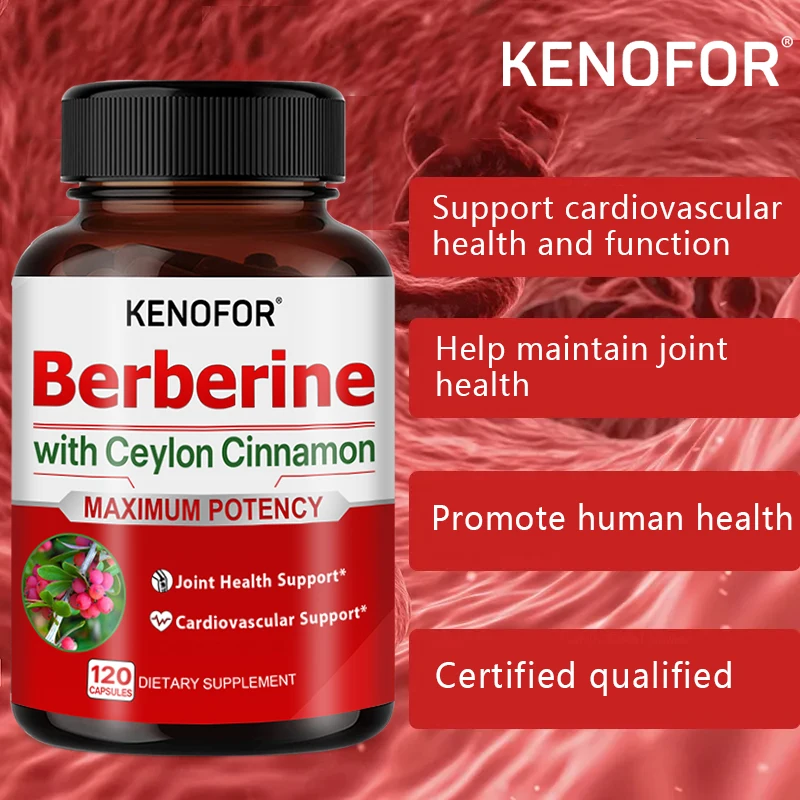 Berberine and Ceylon Cinnamon Capsules - Supports Joints, Cardiovascular System and Overall Health, Relieves Muscle Pain