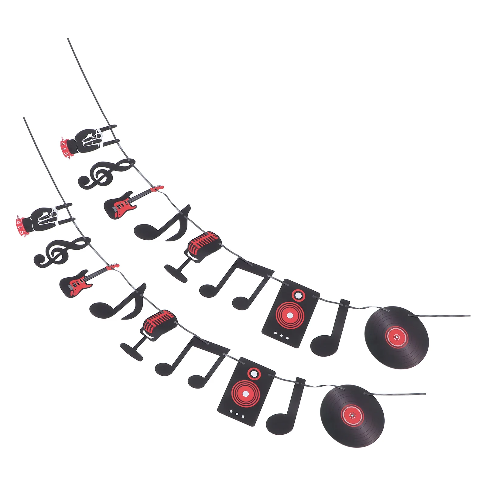 

2 Sets Rock Music Theme Banner Cardstock Musical Party Decorations For Guitar Rock Birthday Festival Event Background