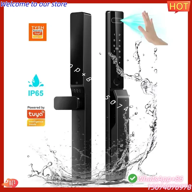 2026 TYSH App 3D Face Recognition Aluminum Door Lock Memory Card IP65 Waterproof Slim Fingerprint Password Wi-Fi Home