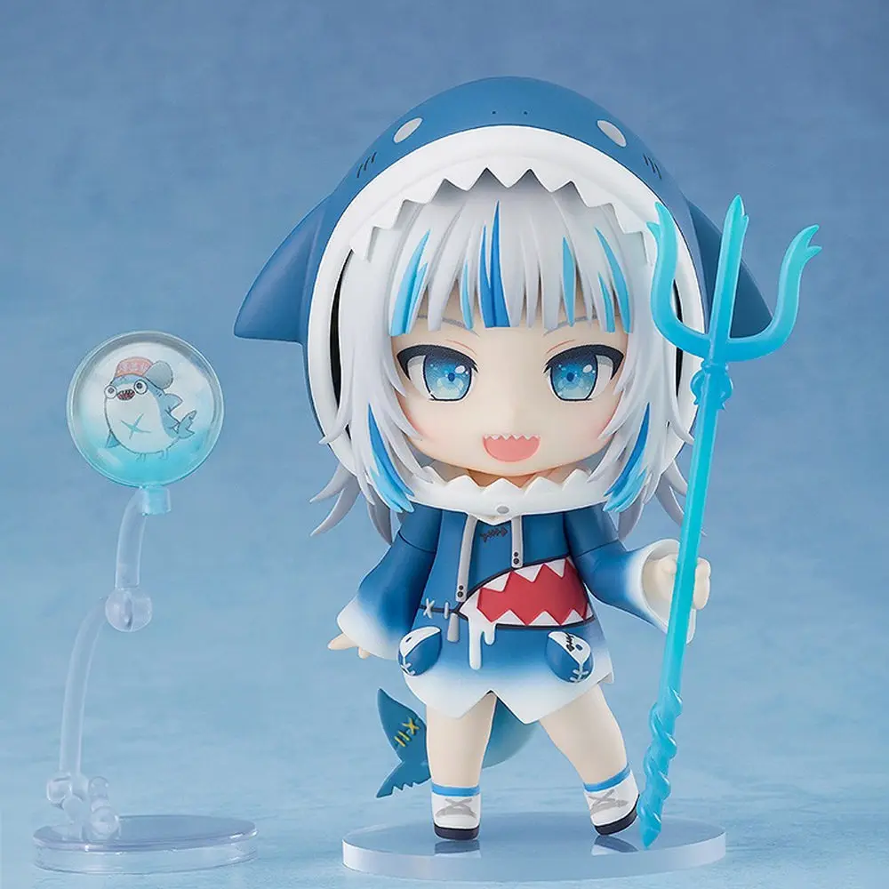 Q Version Nendoroid 1688 Gawr Gura Shark Action Figure Swap Face Movable Joints Collectible Anime Model Toy Ornament Doll Gift view 6
