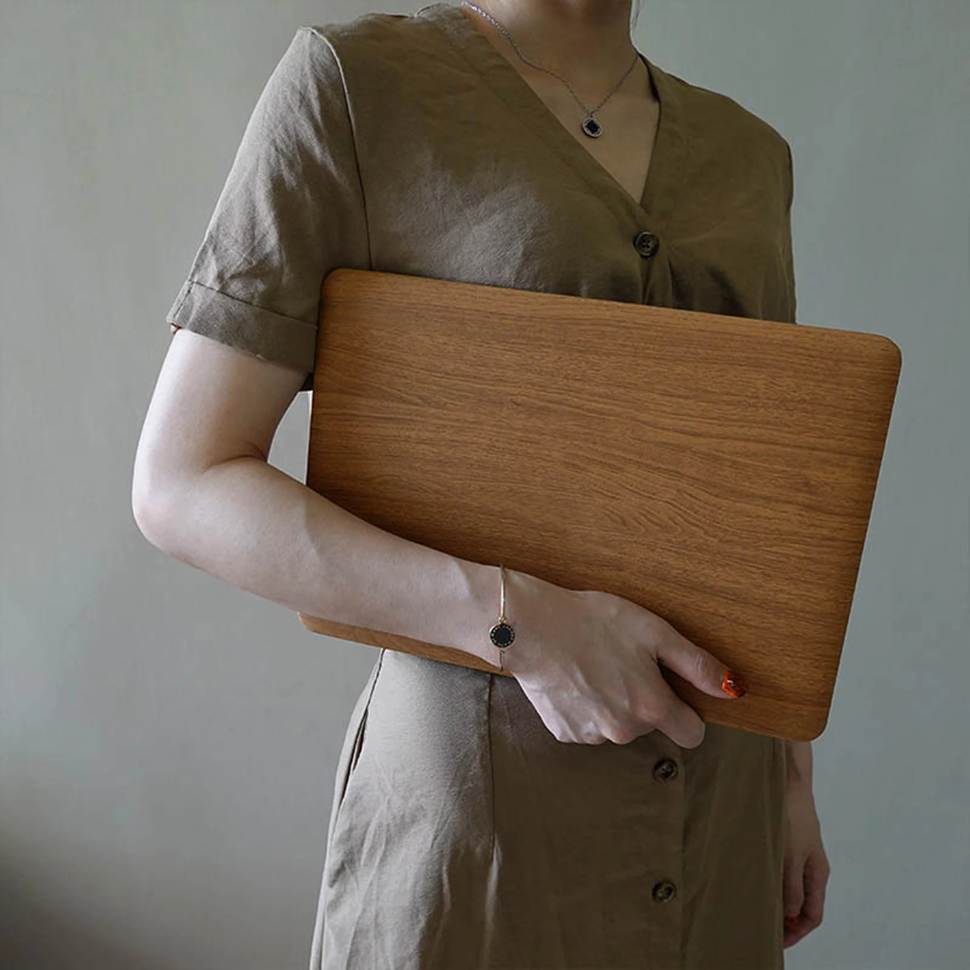 Luxury Wood Grain MacBook Case, Natural Laptop Case for MacBook Air 13 Macbook Pro 13 16 14 A2442 15 A1990 With Cutting Out Logo