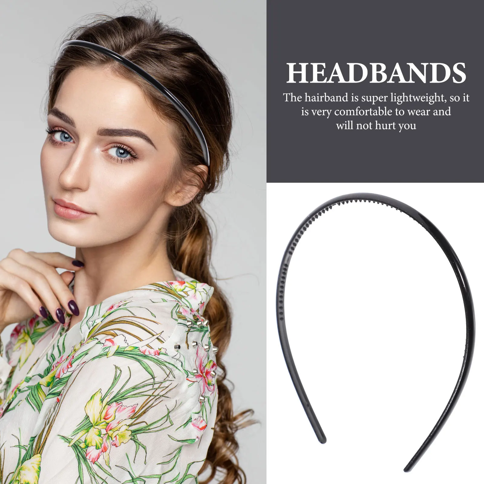 

10Pcs Lightweight Retro Teeth Headbands Simple Style Non-Slip Hairbands for Women Washing Headbands