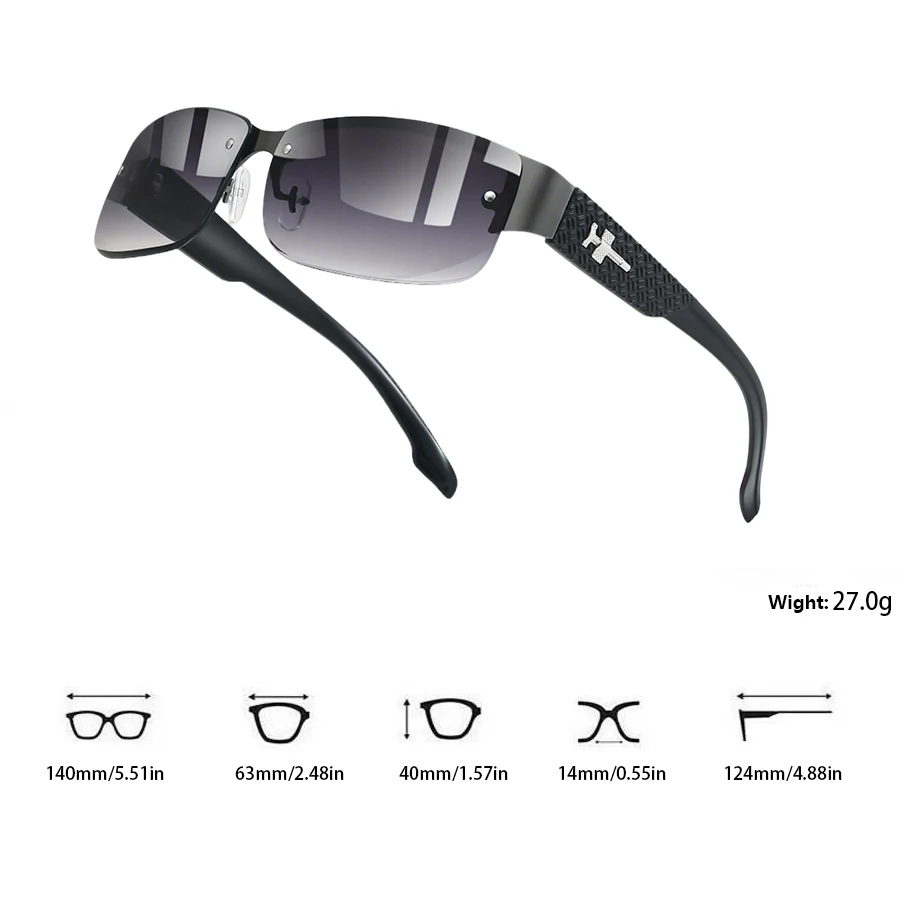 Modische Vintage-Sonnenbrille mit Farbverlauf für Männer und Frauen, Luxusmarken-Designer-Sonnenbrille für Reisen, Angeln und Autofahren – Detail 5