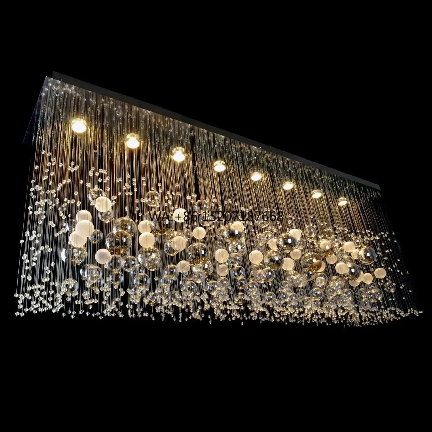 8  Rectangle Modern Crystal Ceiling  Luxury   Modern